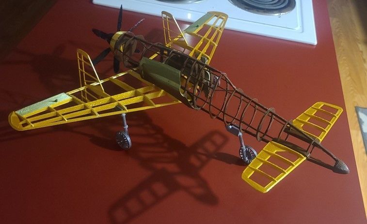 J7W1 Shinden Scale Flying Aircraft 1000mm 3D print model_7