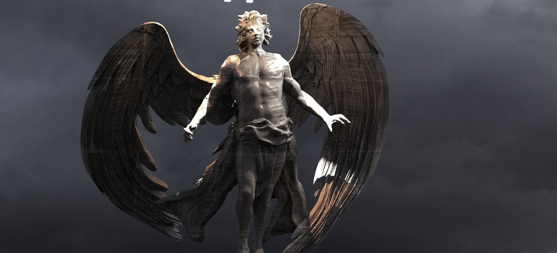 Devine Arch Angel Curved Wings 3D model_1