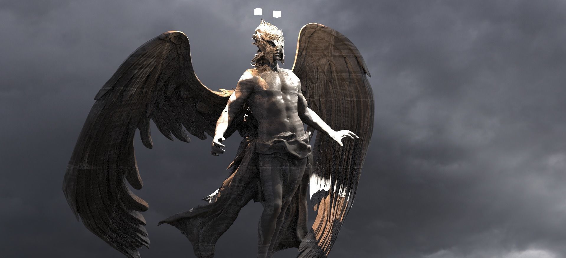 Devine Arch Angel With Helmet 3D model_1
