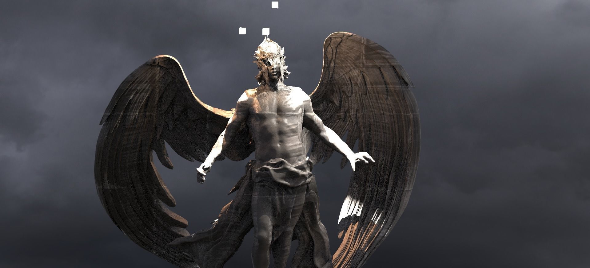 Devine Arch Angel With Helmet 3D model_3