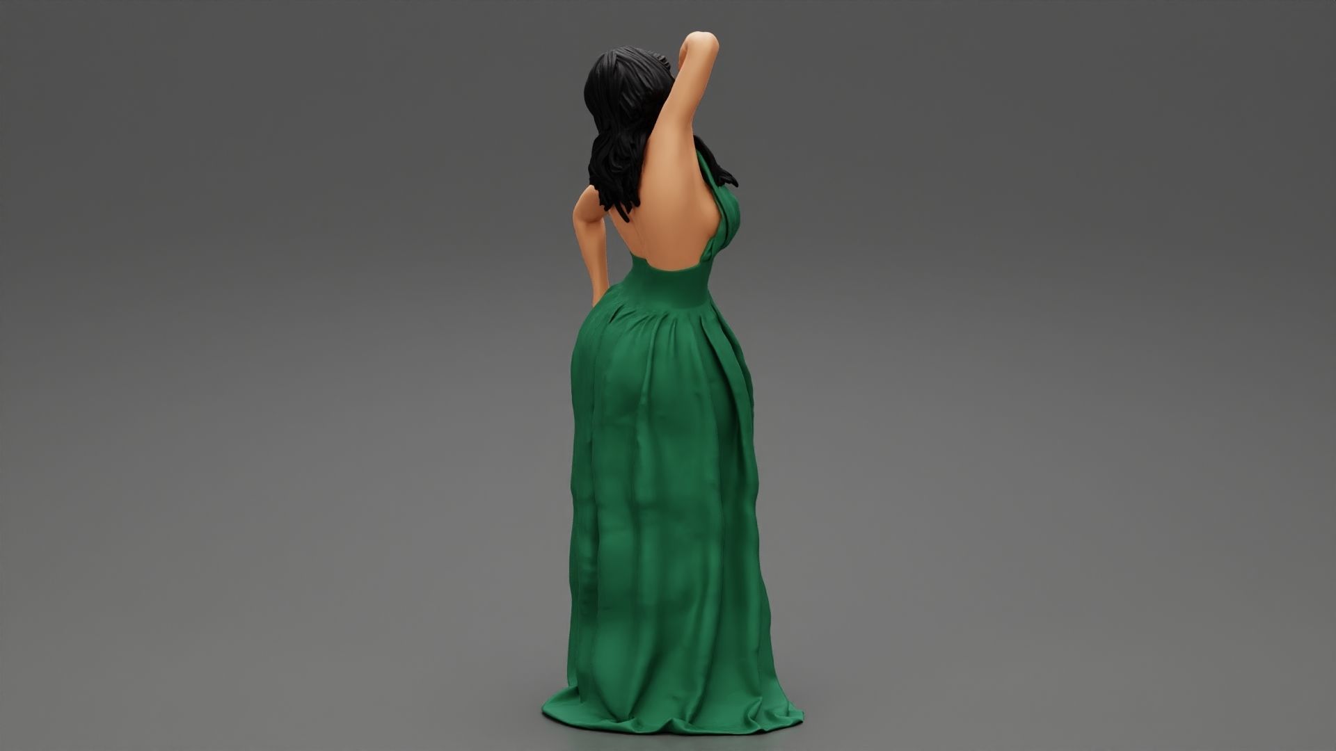 Beautiful Woman in Dress 3D print model_4