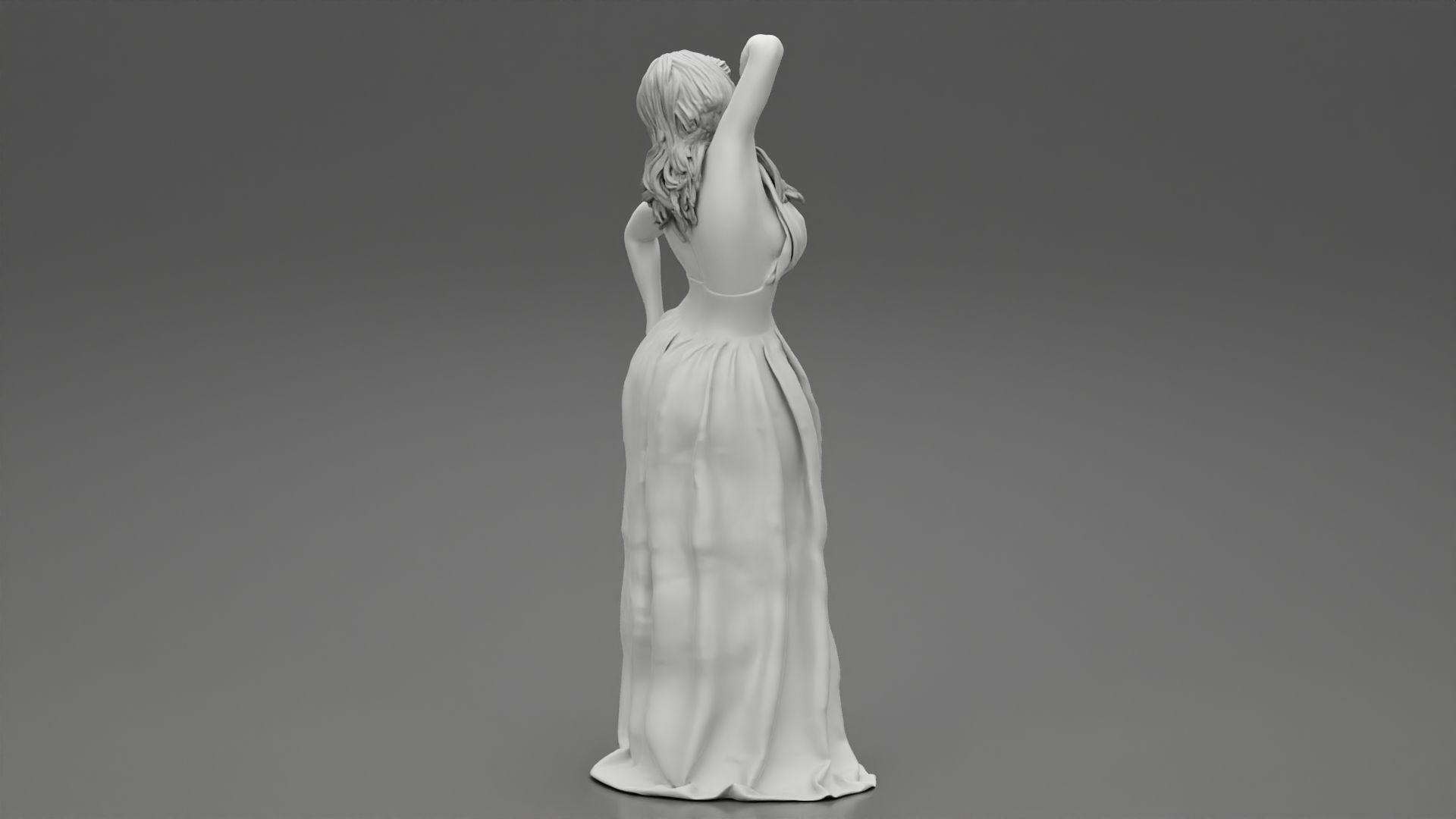 Beautiful Woman in Dress 3D print model_5