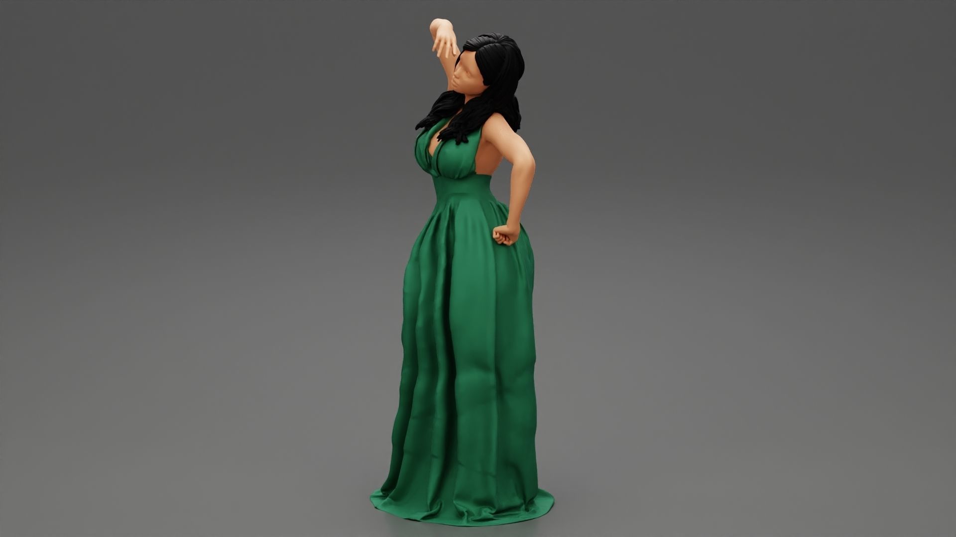 Beautiful Woman in Dress 3D print model_10