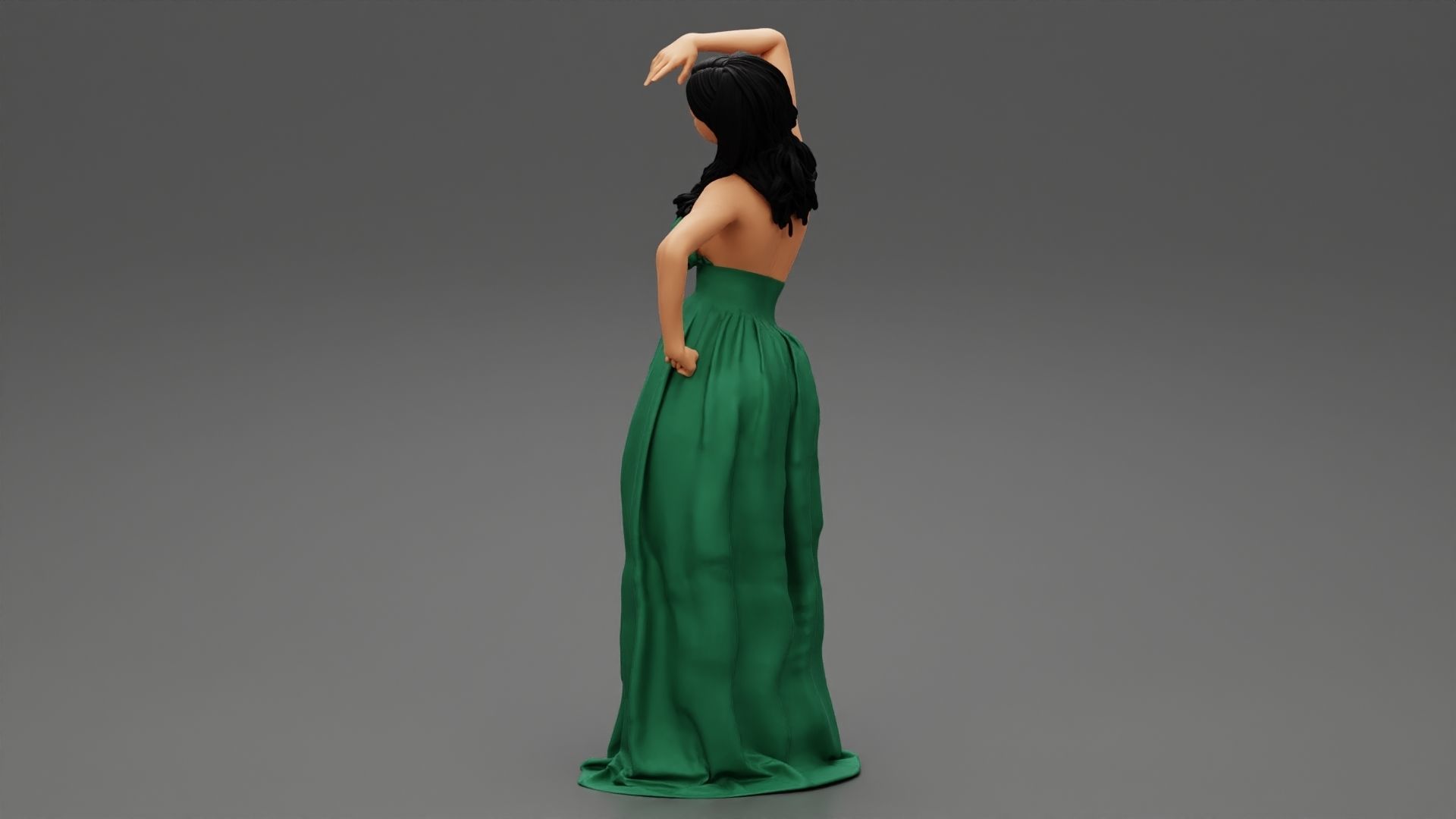 Beautiful Woman in Dress 3D print model_8