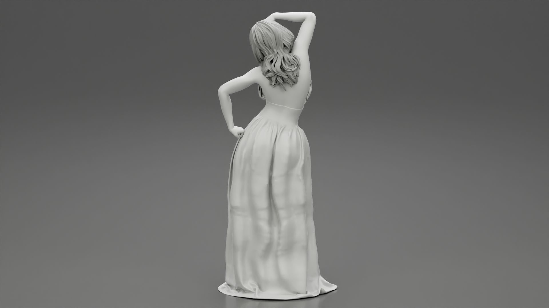 Beautiful Woman in Dress 3D print model_7