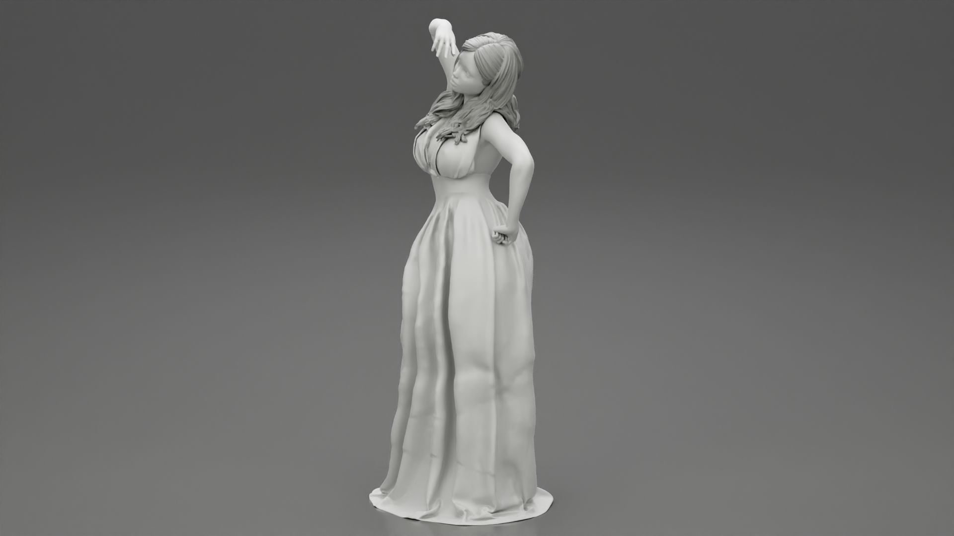 Beautiful Woman in Dress 3D print model_11