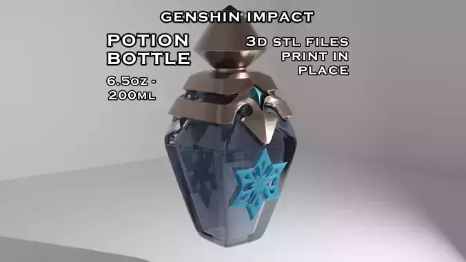 Potion Bottle Genshin Impact 6 and half oz 200ml Print Ready