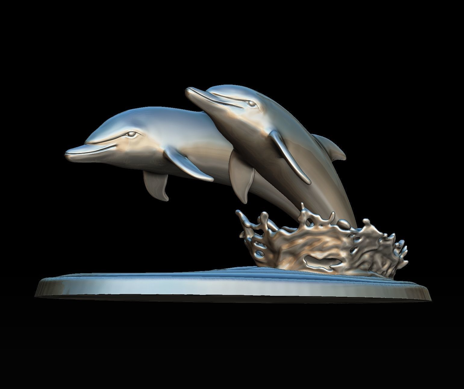 DOLPHINS leaping from water 3D print model_13