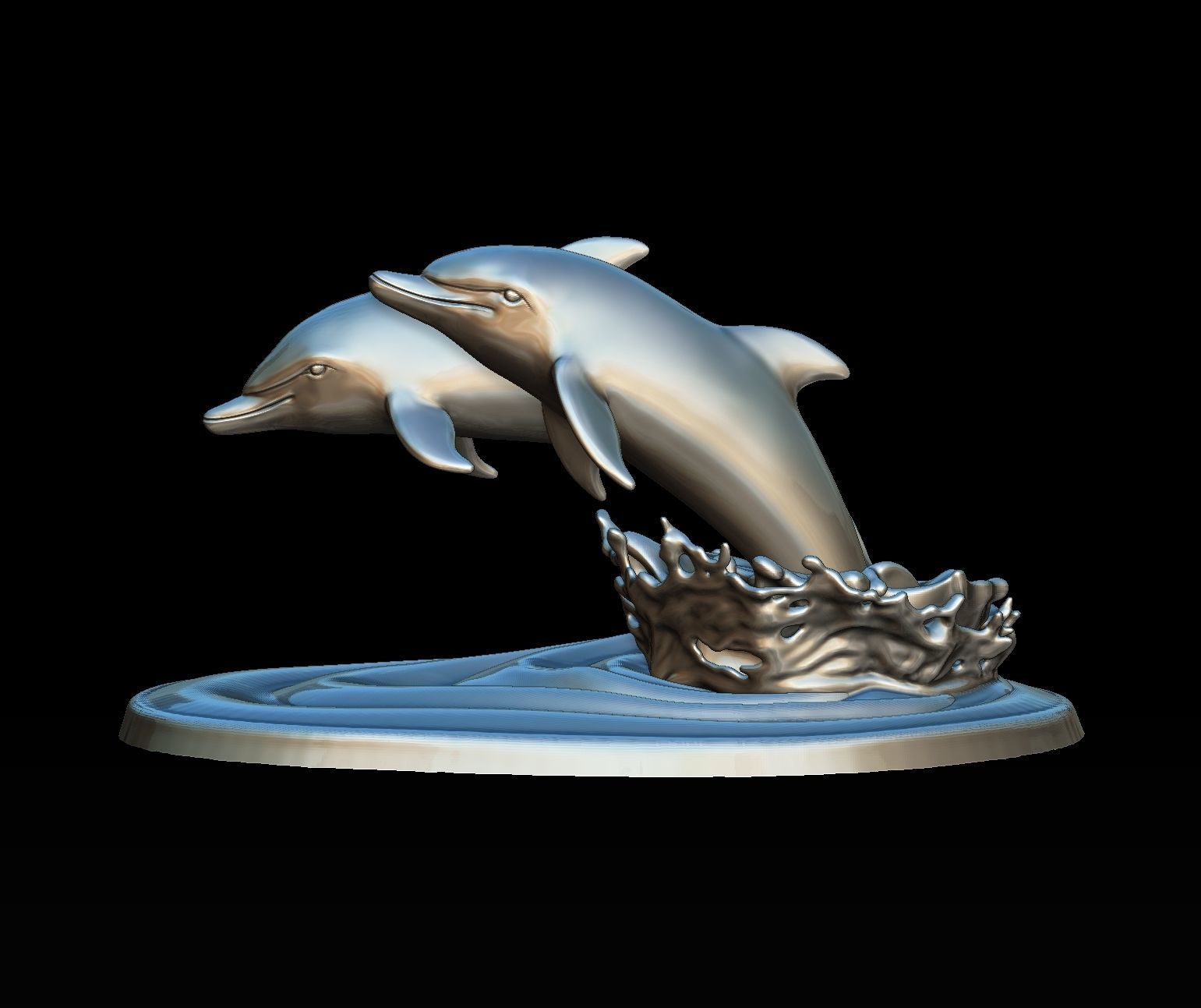 DOLPHINS leaping from water 3D print model_4