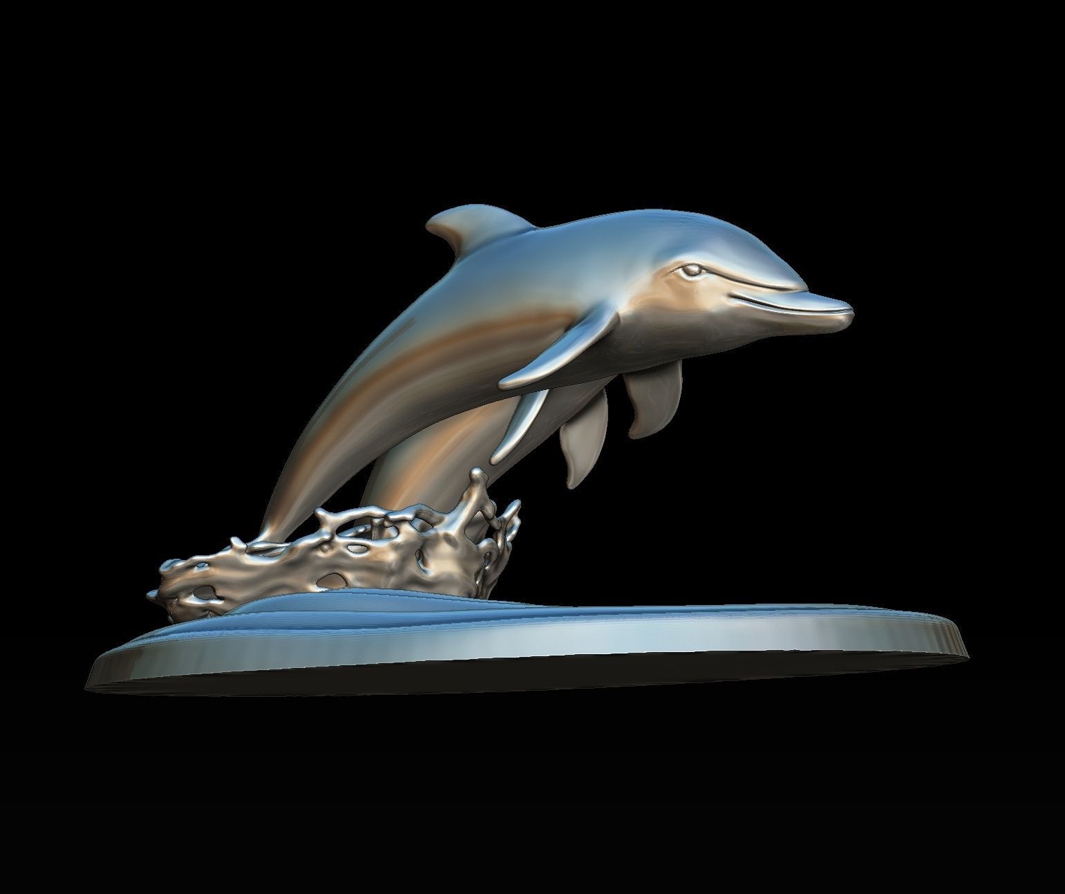 DOLPHINS leaping from water 3D print model_12