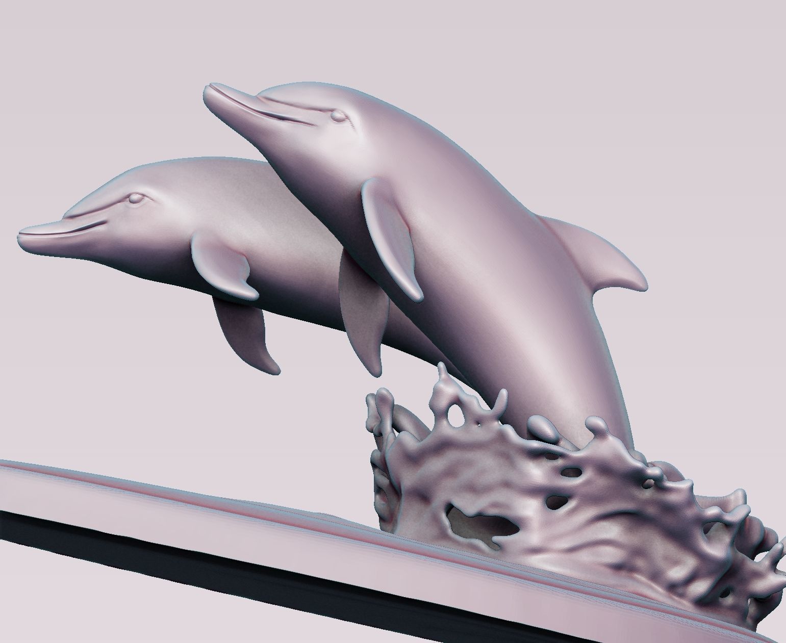 DOLPHINS leaping from water 3D print model_2