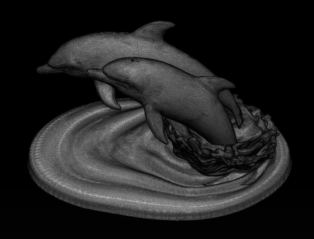DOLPHINS leaping from water 3D print model_15