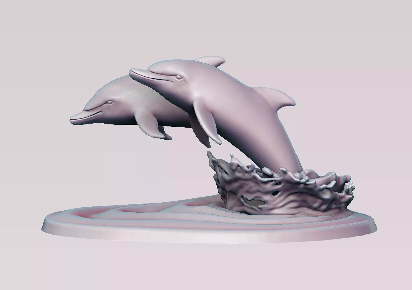 DOLPHINS leaping from water 3D print model_0