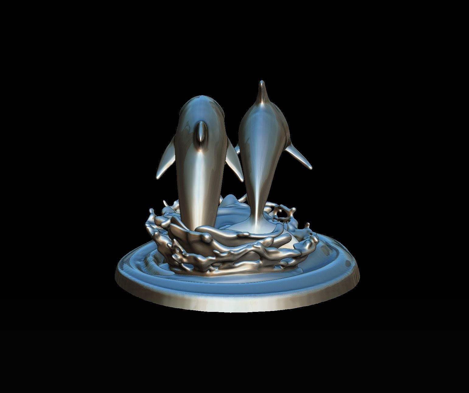 DOLPHINS leaping from water 3D print model_7