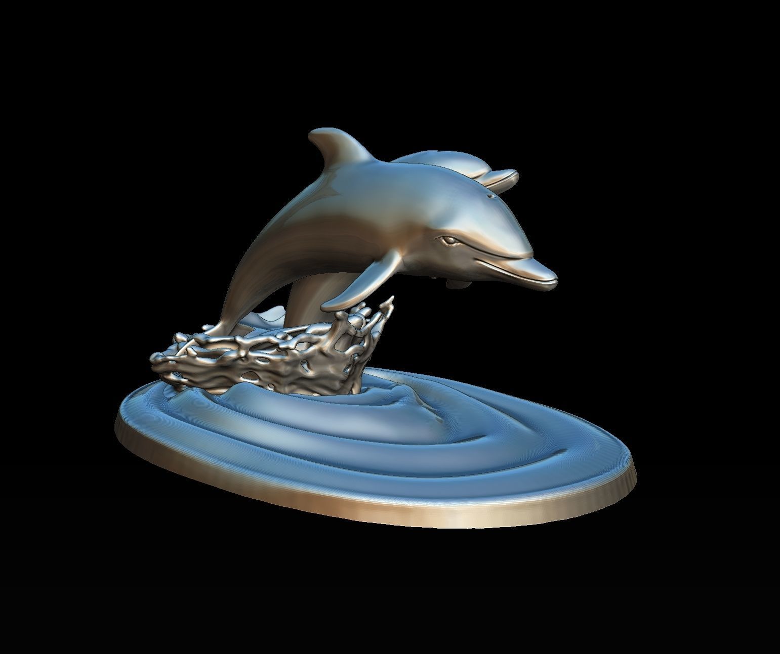 DOLPHINS leaping from water 3D print model_10