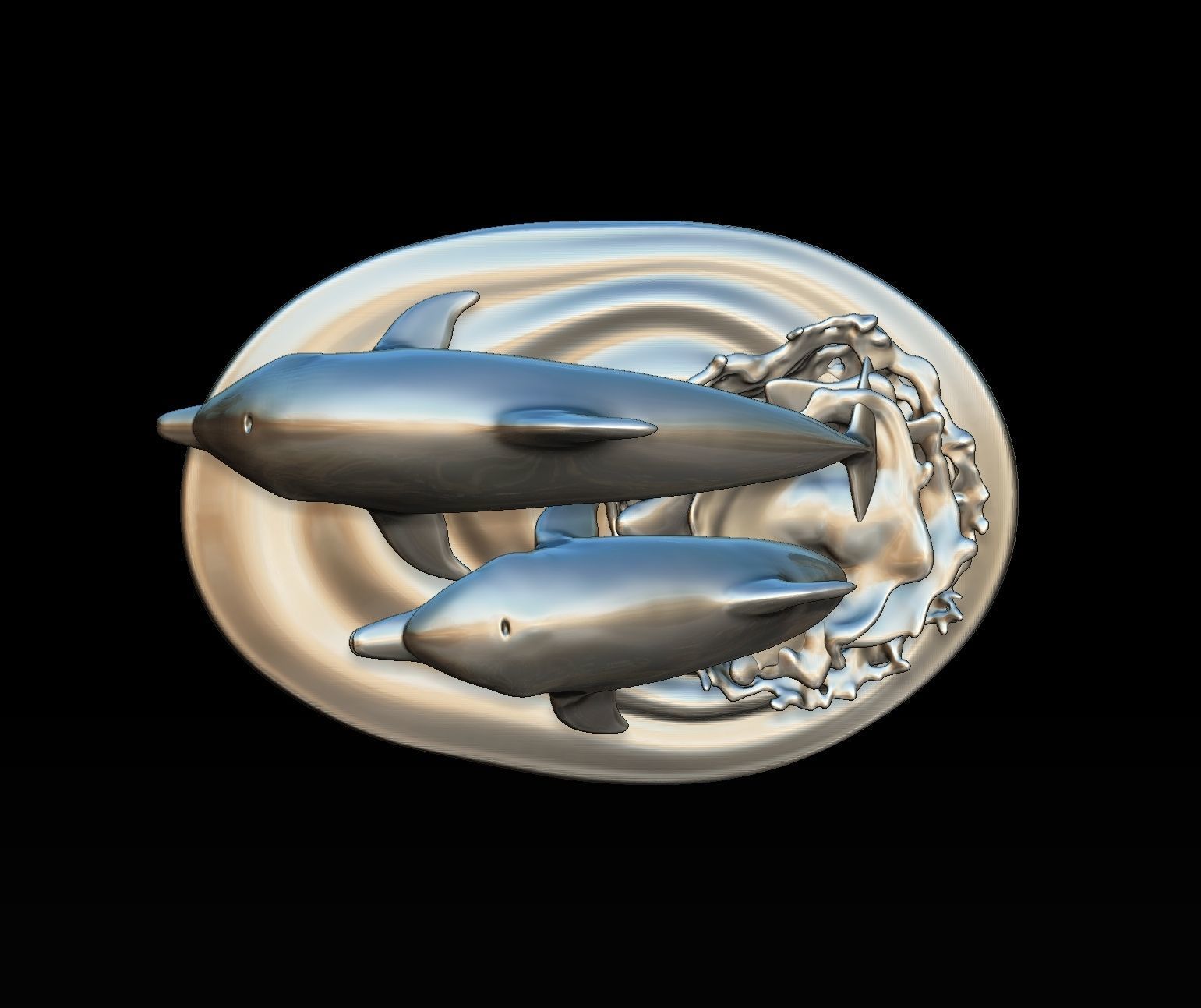 DOLPHINS leaping from water 3D print model_6