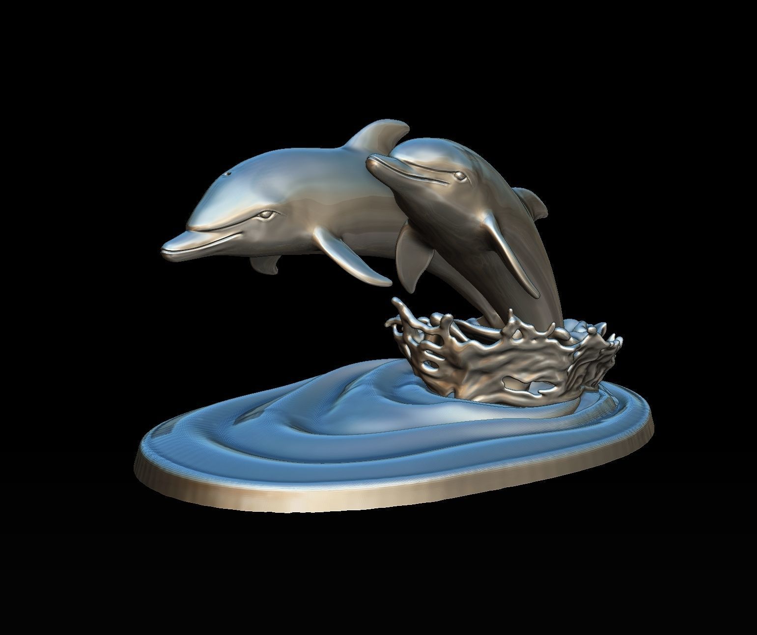 DOLPHINS leaping from water 3D print model_9