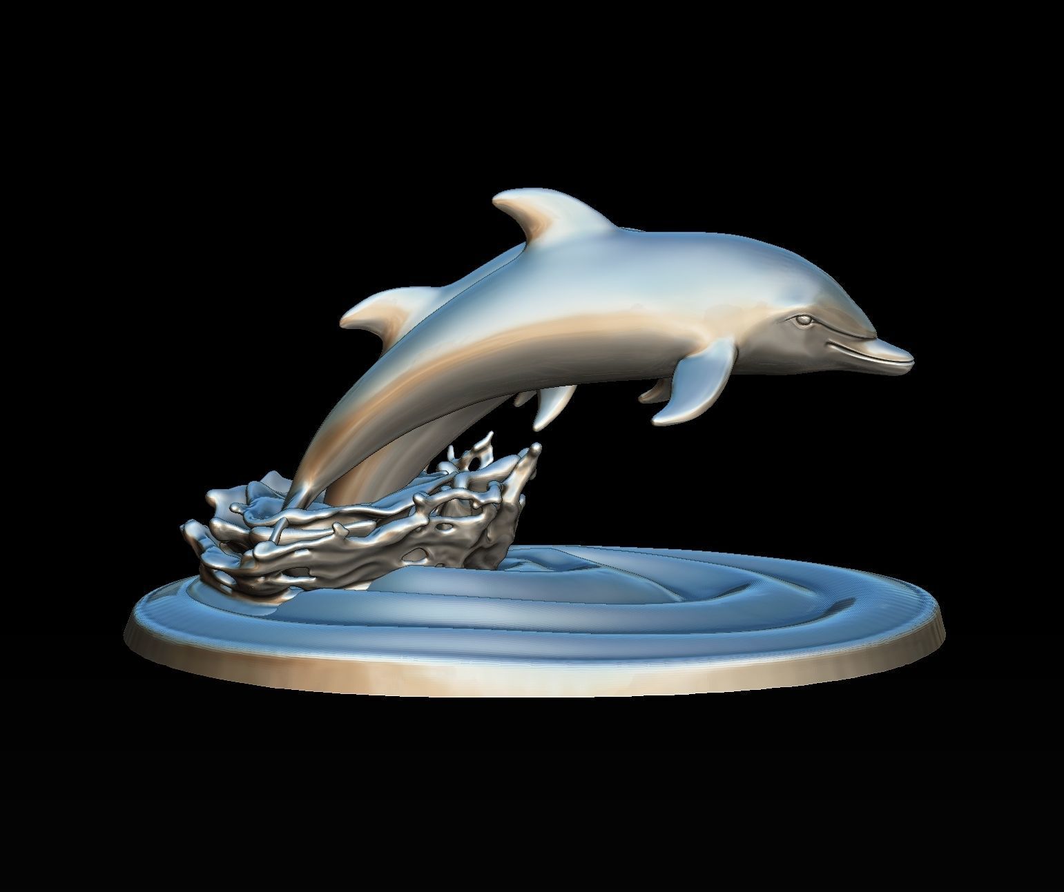 DOLPHINS leaping from water 3D print model_11