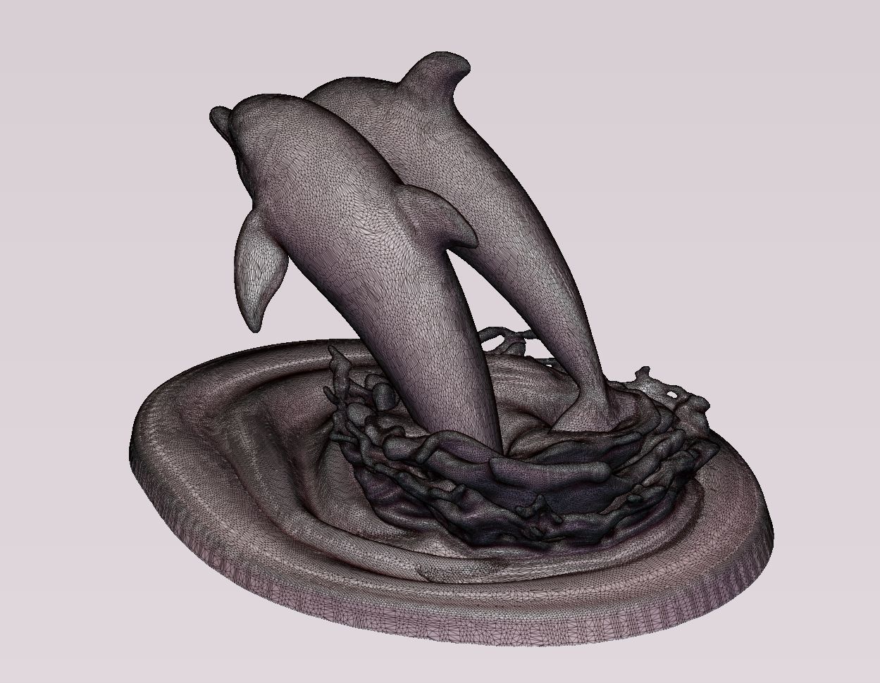 DOLPHINS leaping from water 3D print model_16