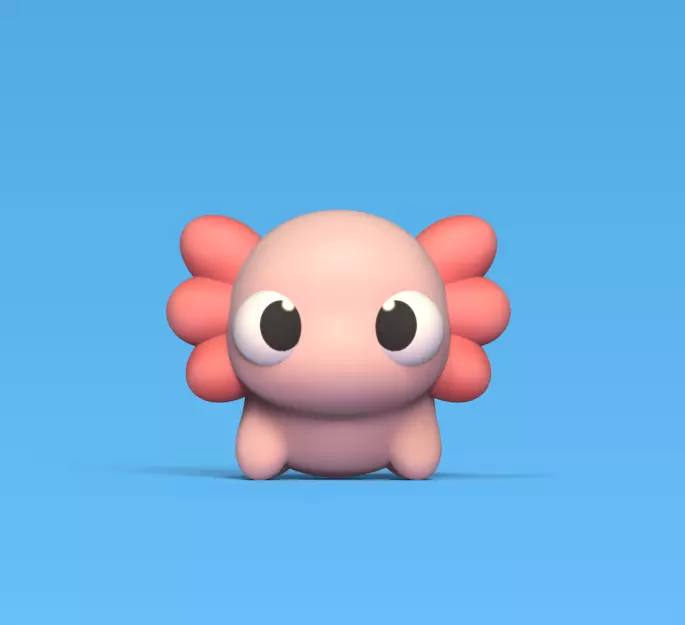 Axolotl Big Eyes 3D print model_0