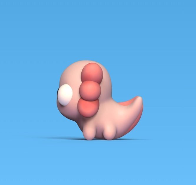 Axolotl Big Eyes 3D print model_1