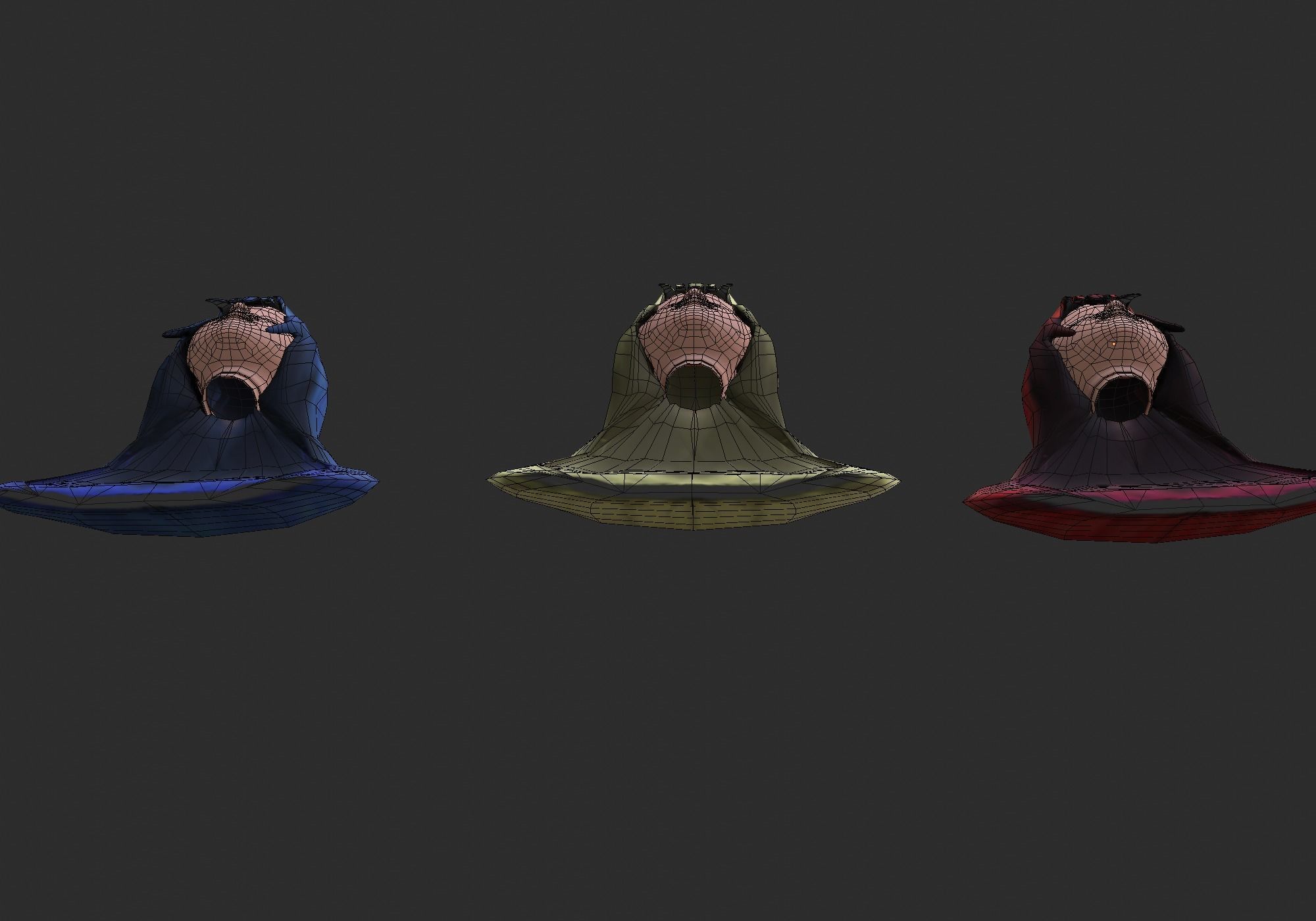 long anime hair in 3x styles Low-poly 3D model_19