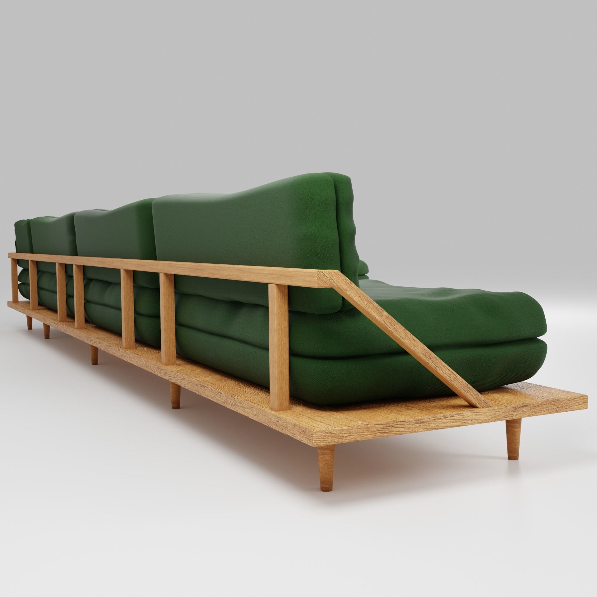 Modern Couch Low-poly 3D model_21