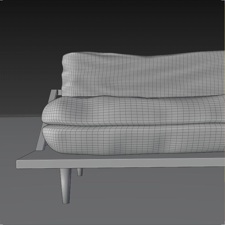 Modern Couch Low-poly 3D model_1