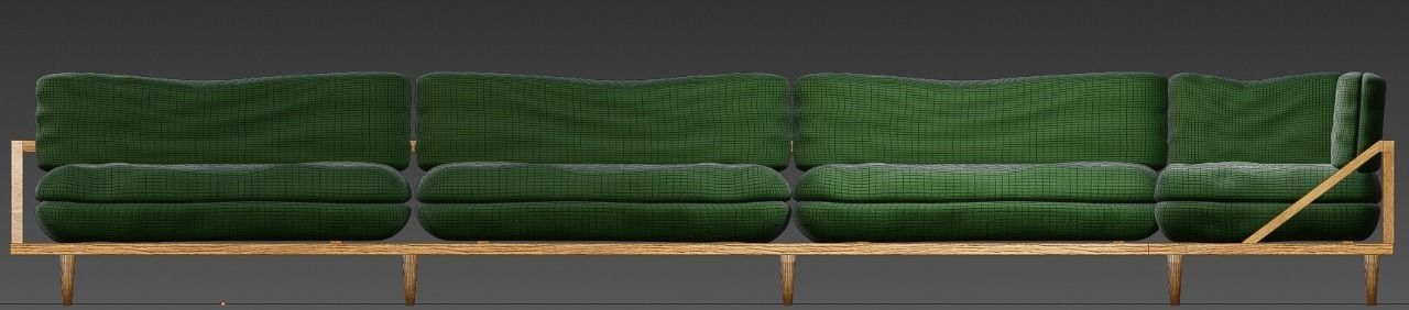 Modern Couch Low-poly 3D model_18