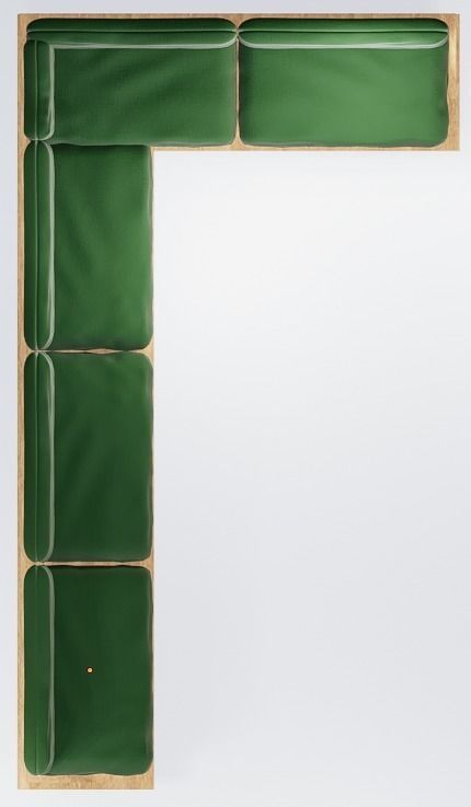 Modern Couch Low-poly 3D model_17