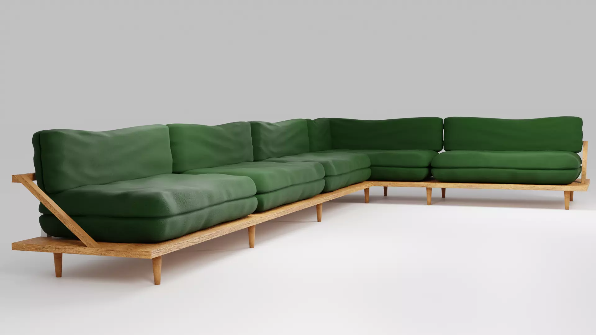 Modern Couch Low-poly 3D model_0