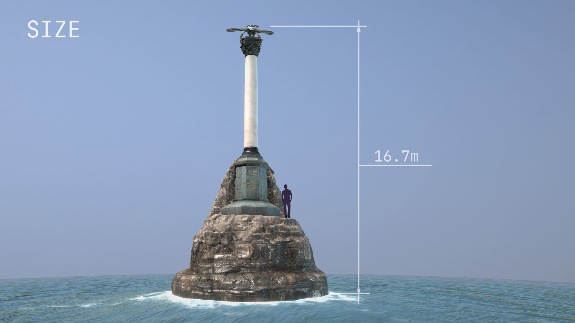 Crimean Sights Monument Sunken Ships Low-poly 3D model_4