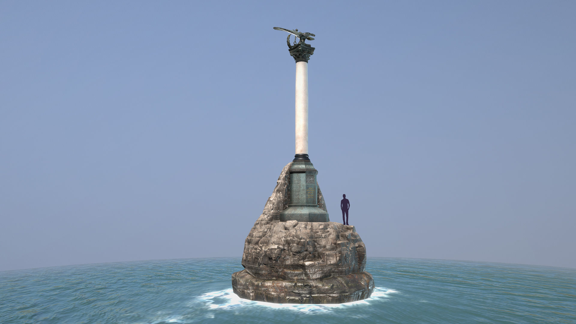 Crimean Sights Monument Sunken Ships Low-poly 3D model_3