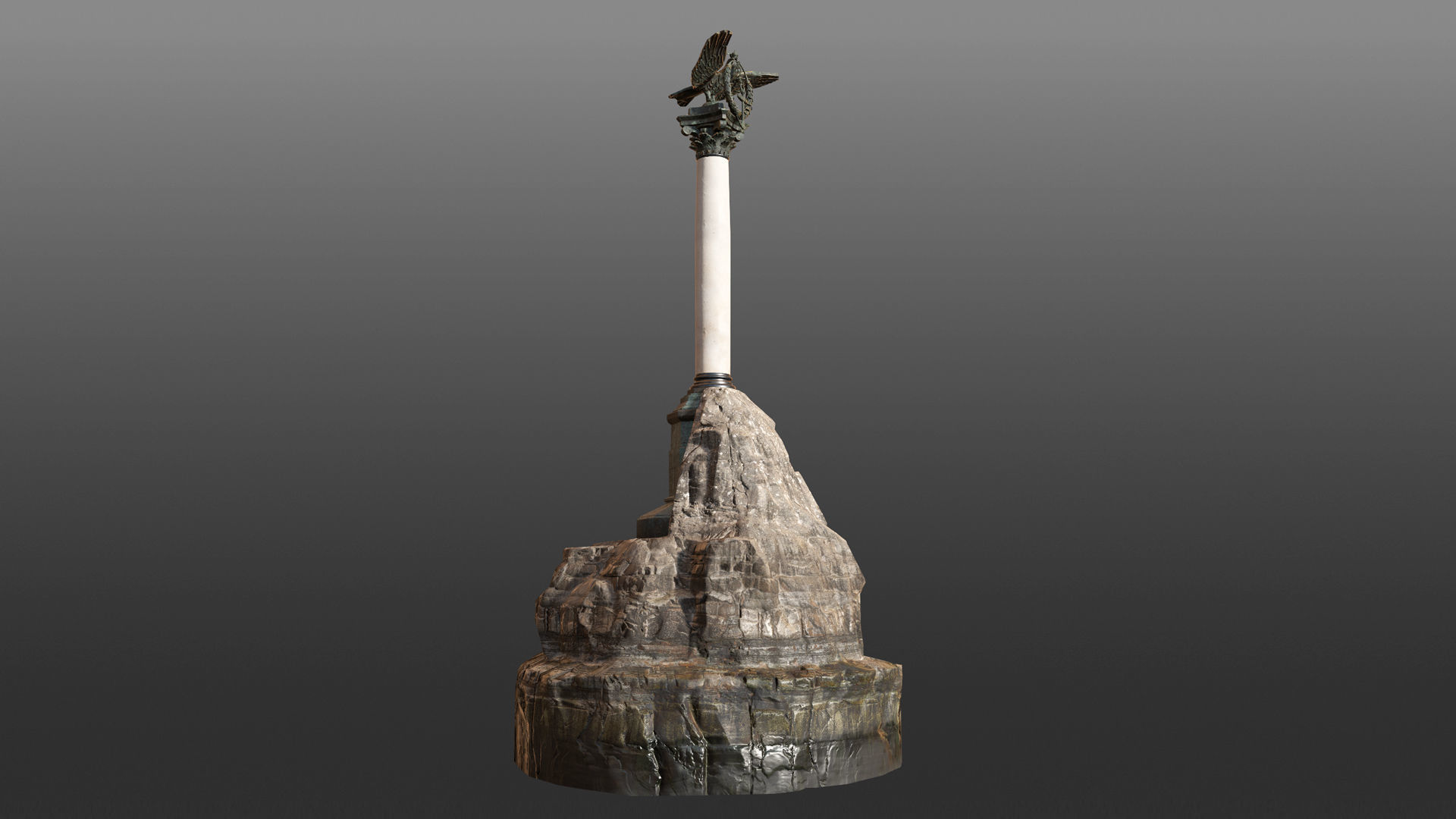 Crimean Sights Monument Sunken Ships Low-poly 3D model_9