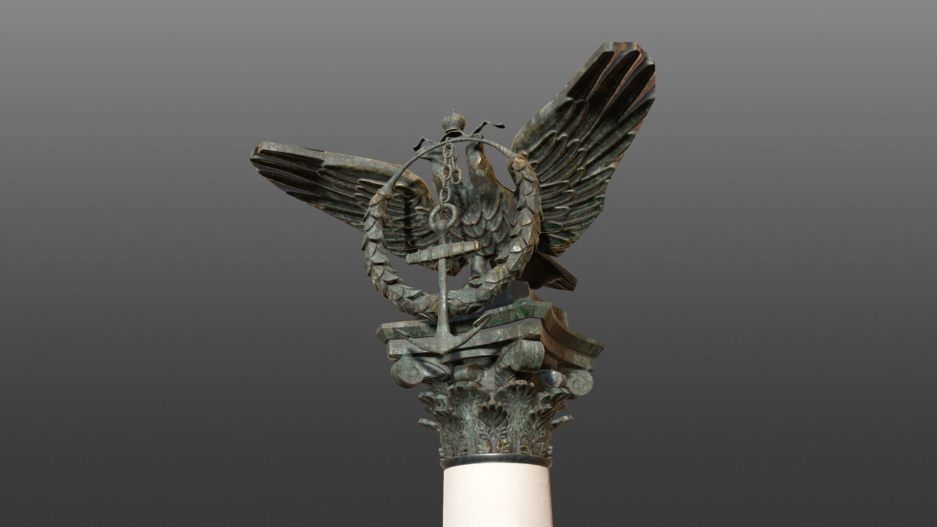 Crimean Sights Monument Sunken Ships Low-poly 3D model_1