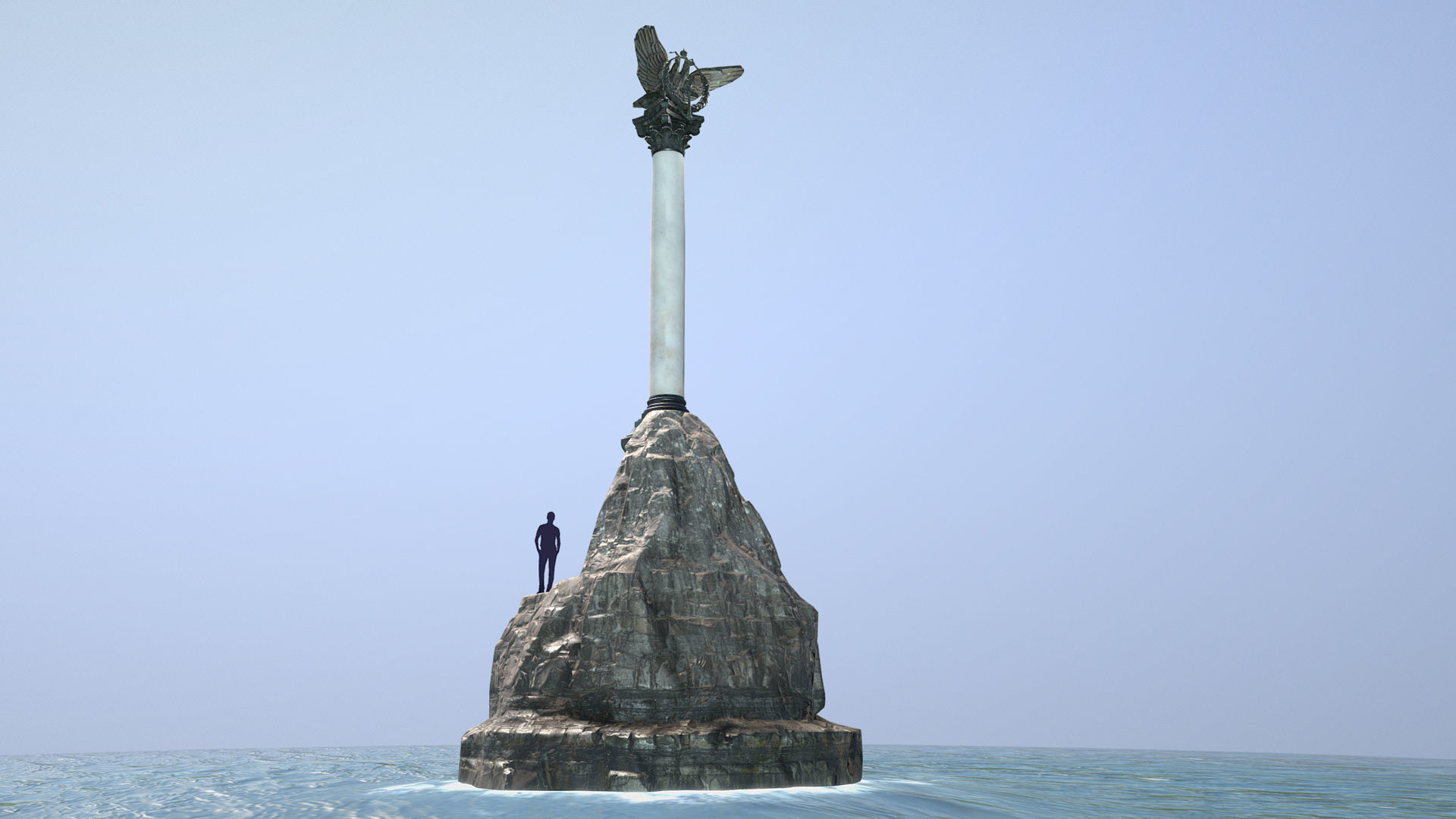 Crimean Sights Monument Sunken Ships Low-poly 3D model_5