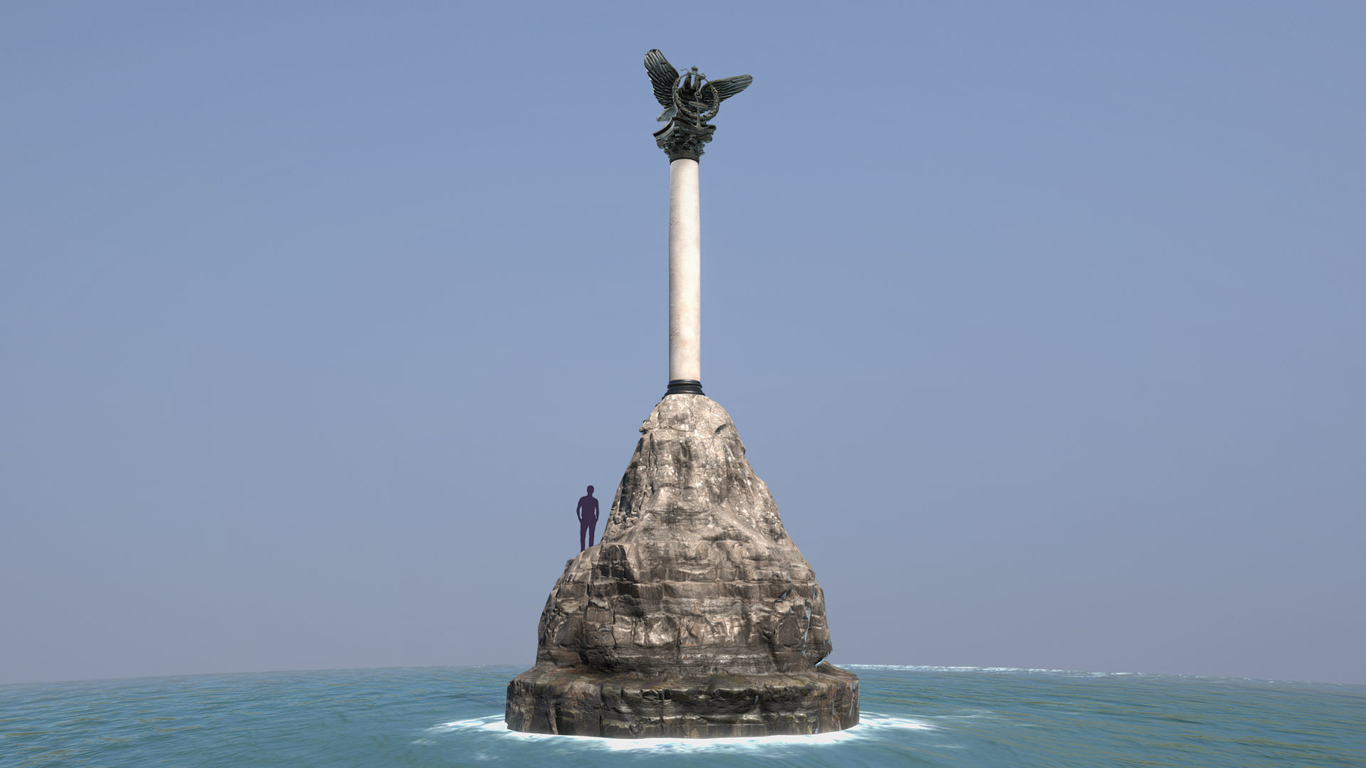 Crimean Sights Monument Sunken Ships Low-poly 3D model_7