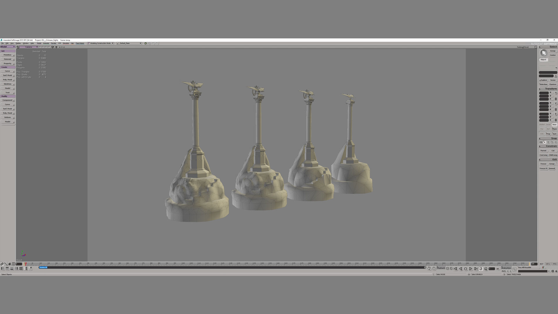 Crimean Sights Monument Sunken Ships Low-poly 3D model_19