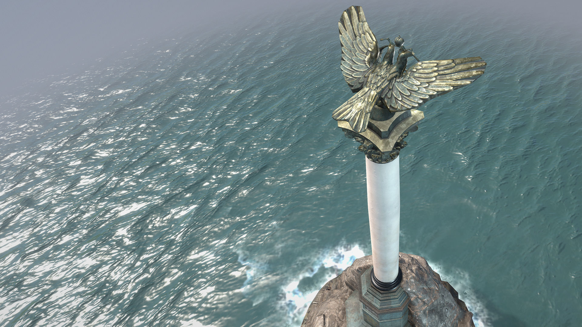 Crimean Sights Monument Sunken Ships Low-poly 3D model_12