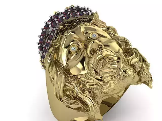 ANILLO CRISTO-Jesus Face ring 3D model
