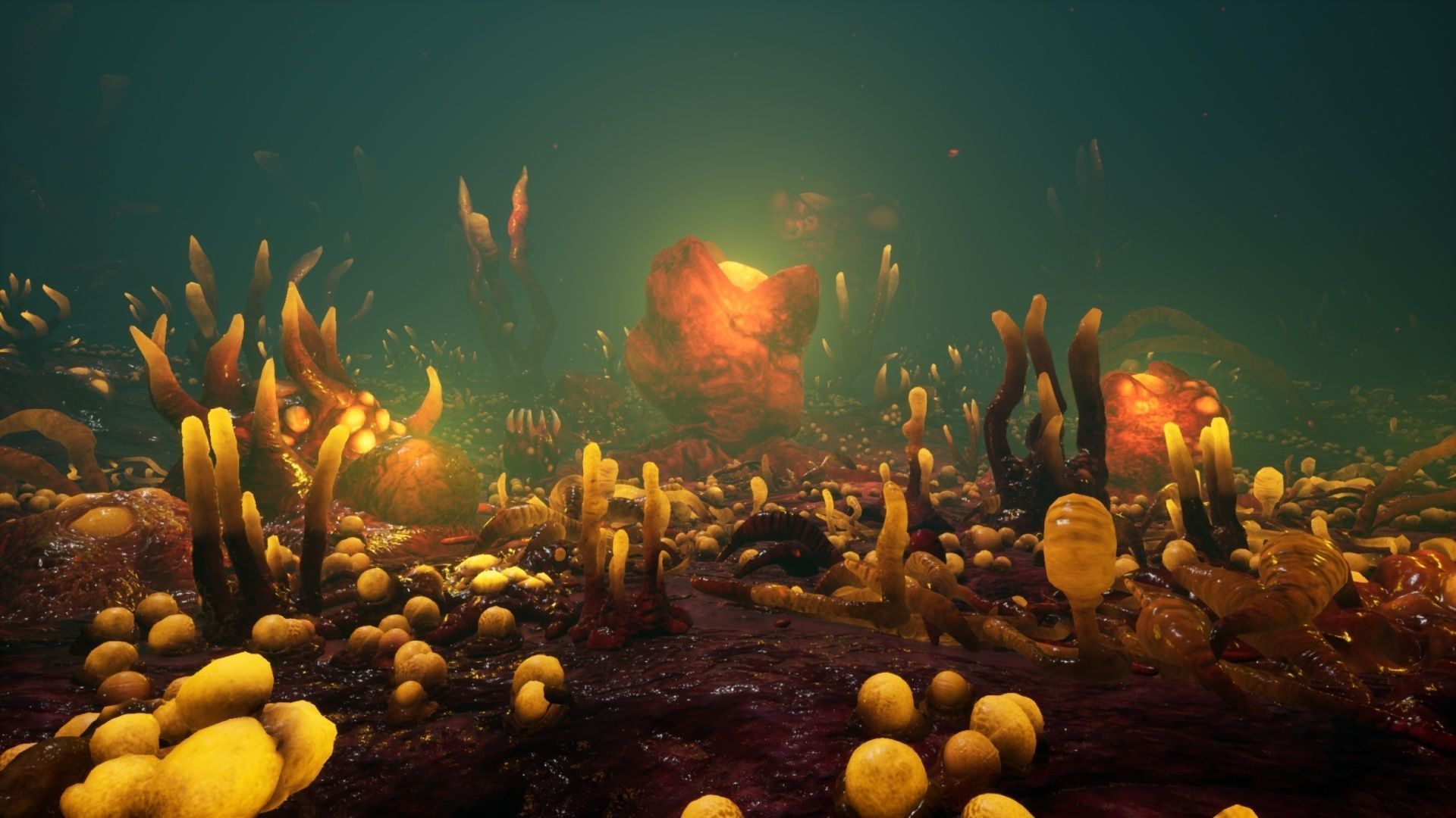 Alien Biomass Planet and Interior Low-poly 3D model_5