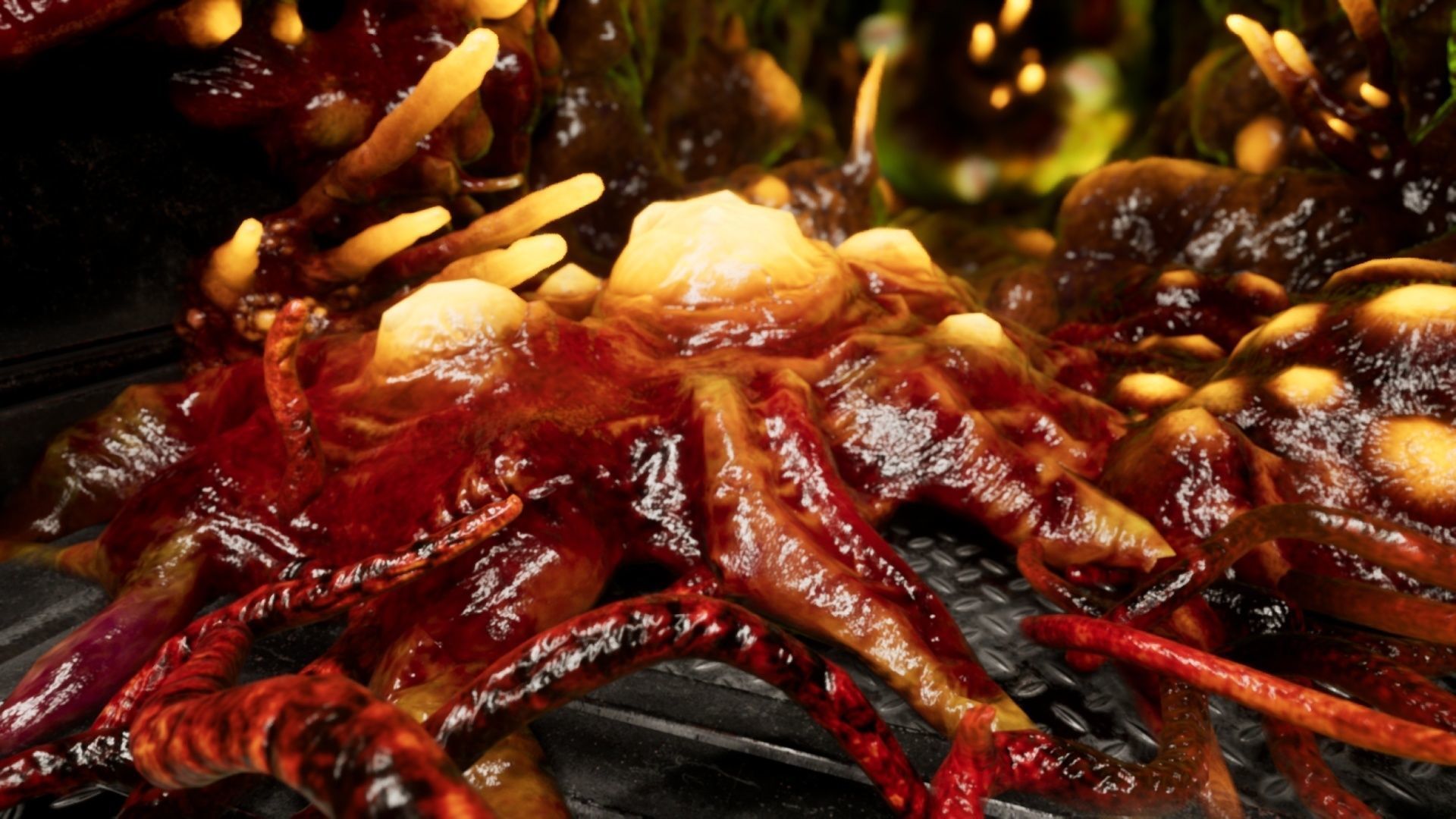 Alien Biomass Planet and Interior Low-poly 3D model_10