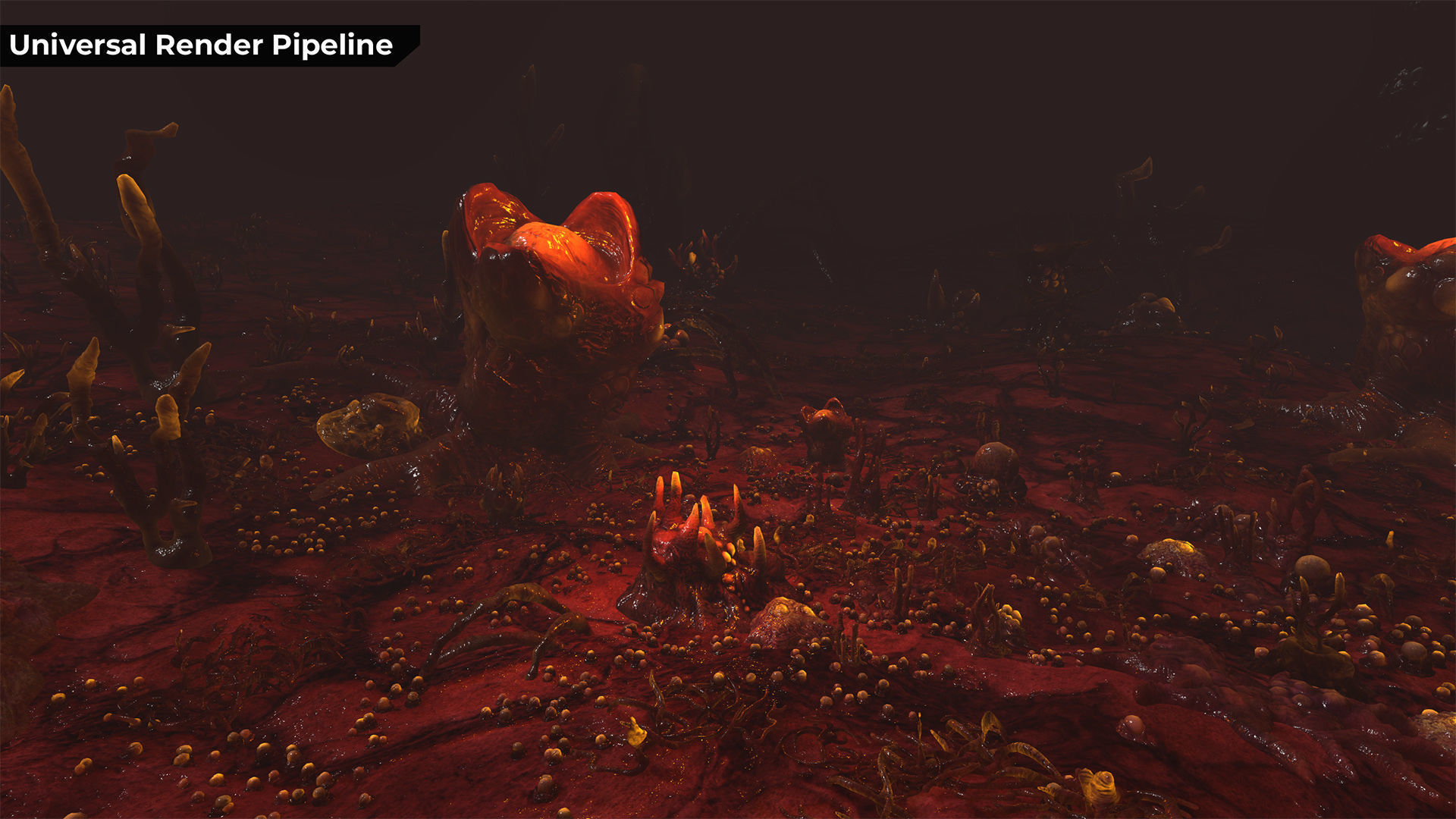 Alien Biomass Planet and Interior Low-poly 3D model_41