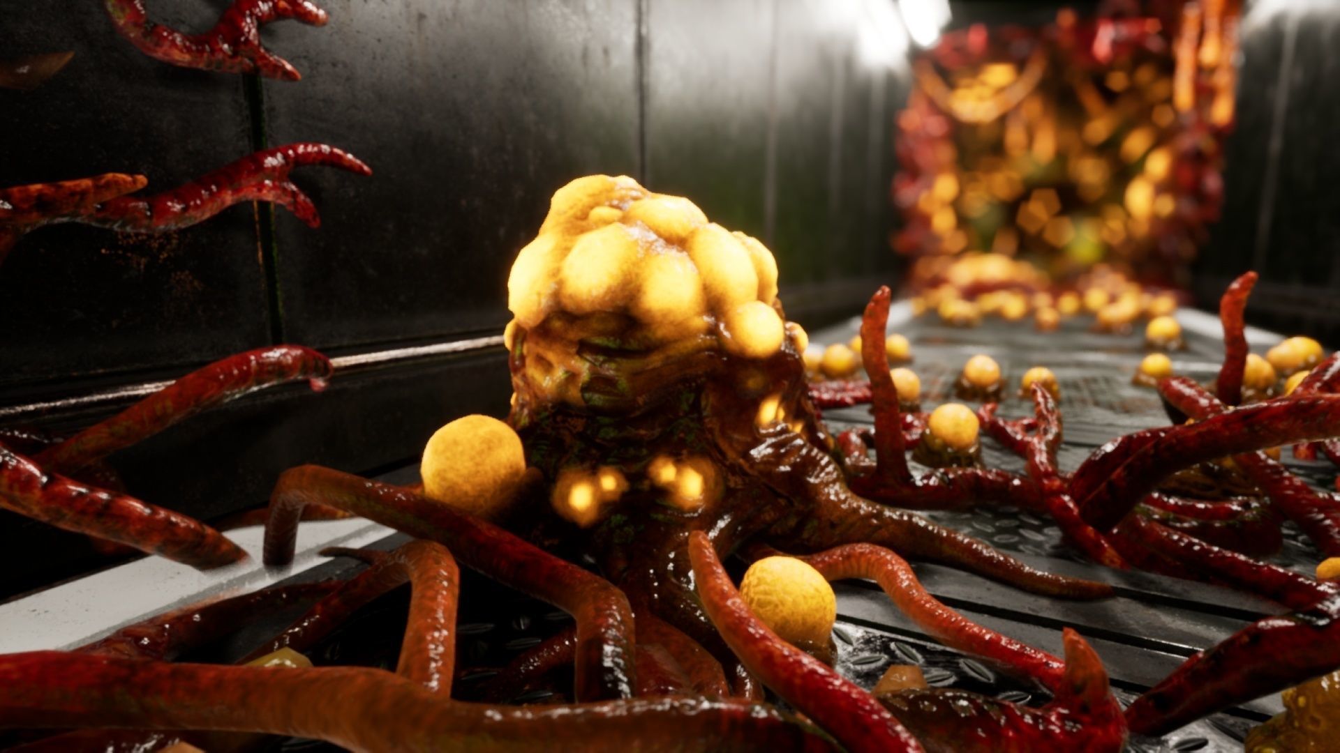 Alien Biomass Planet and Interior Low-poly 3D model_9