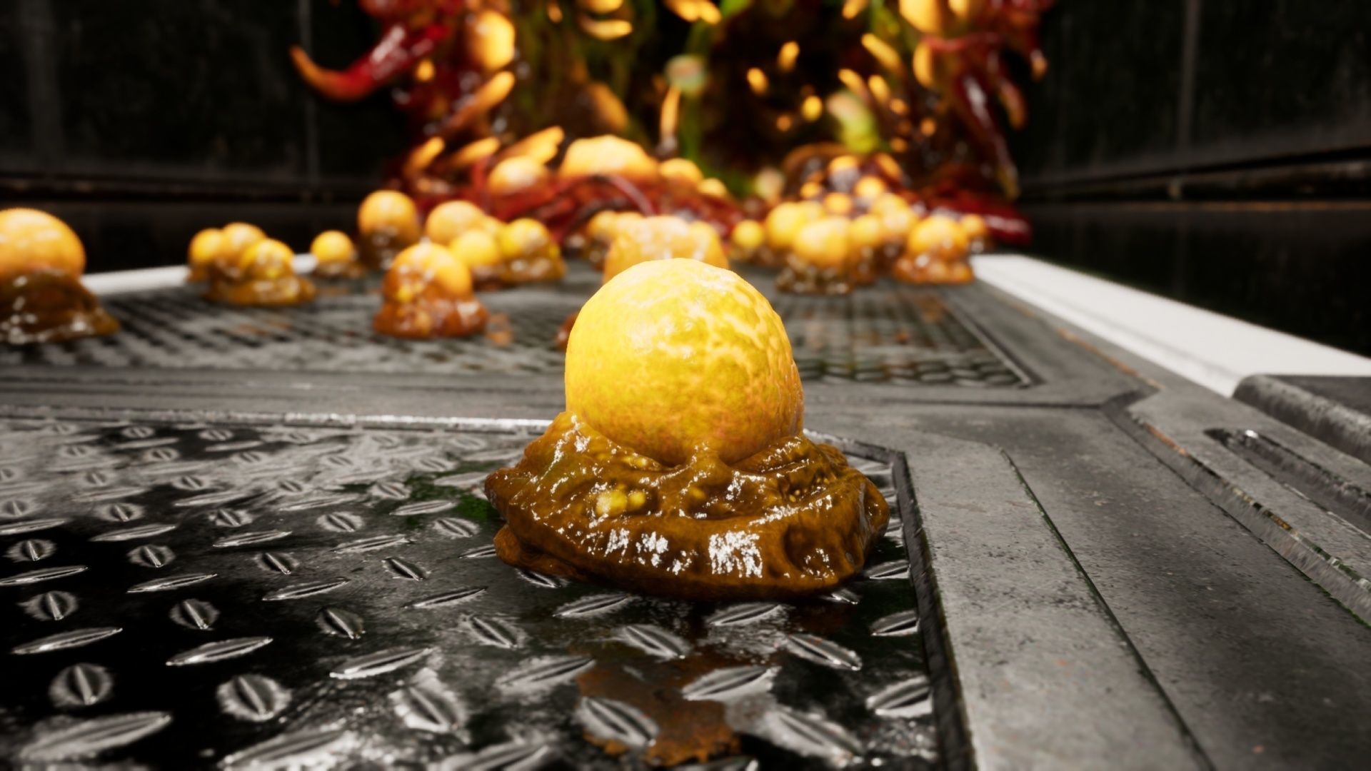 Alien Biomass Planet and Interior Low-poly 3D model_8