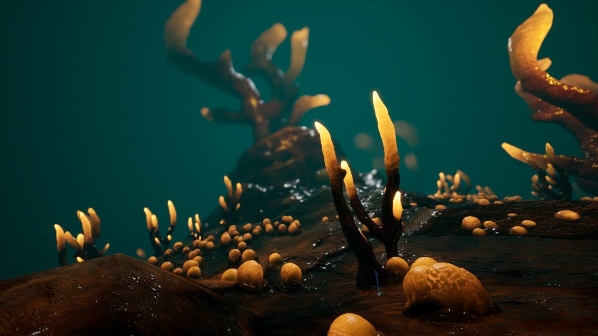 Alien Biomass Planet and Interior Low-poly 3D model_12