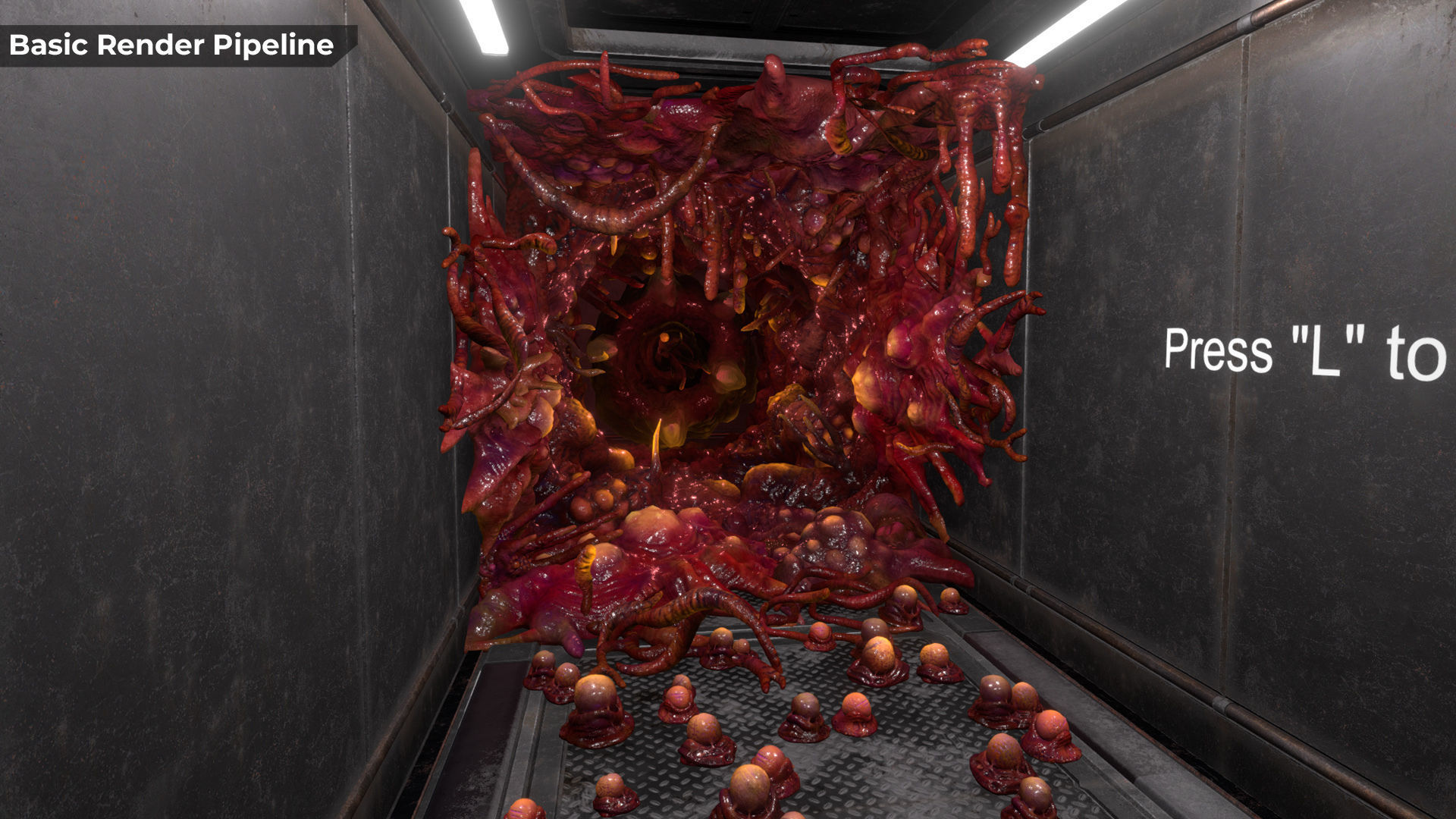 Alien Biomass Planet and Interior Low-poly 3D model_43