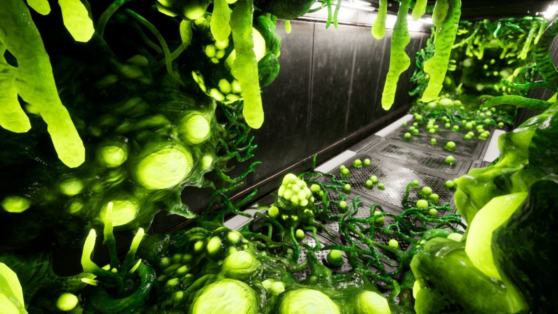 Alien Biomass Planet and Interior Low-poly 3D model_21