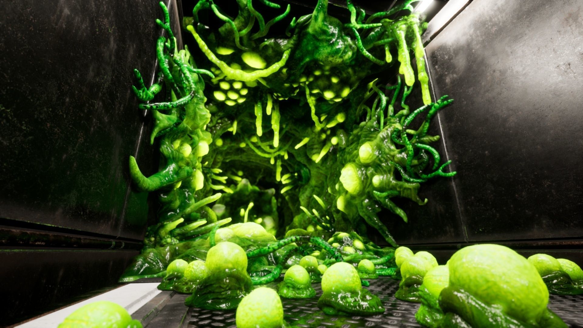 Alien Biomass Planet and Interior Low-poly 3D model_20