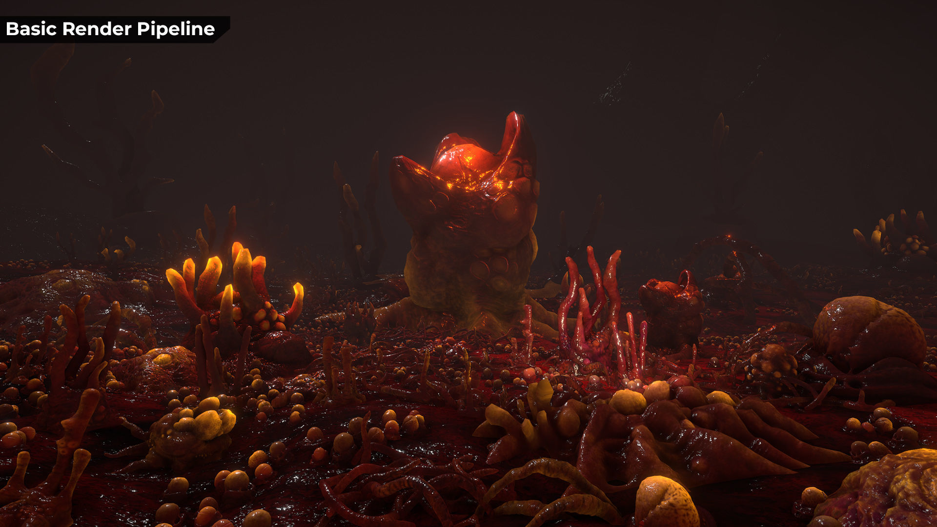 Alien Biomass Planet and Interior Low-poly 3D model_42